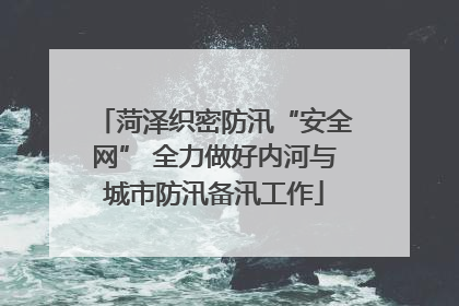 菏泽织密防汛“安全网” 全力做好内河与城市防汛备汛工作