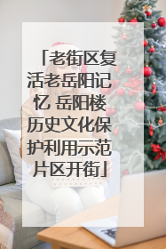 老街区复活老岳阳记忆 岳阳楼历史文化保护利用示范片区开街