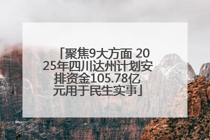 聚焦9大方面 2025年四川达州计划安排资金105.78亿元用于民生实事