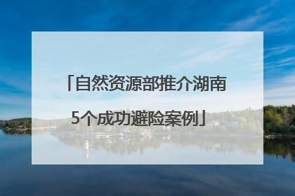自然资源部推介湖南5个成功避险案例