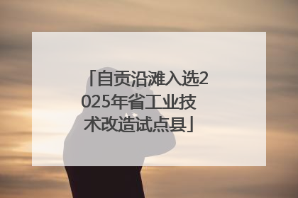 自贡沿滩入选2025年省工业技术改造试点县
