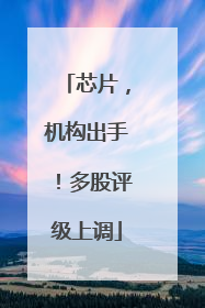 芯片，机构出手！多股评级上调