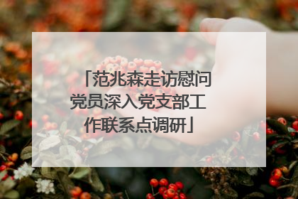 范兆森走访慰问党员深入党支部工作联系点调研