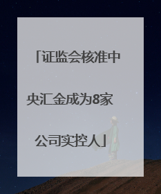 证监会核准中央汇金成为8家公司实控人
