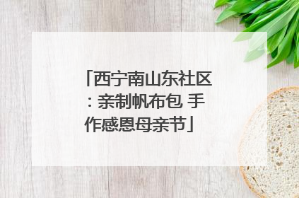 西宁南山东社区：亲制帆布包 手作感恩母亲节