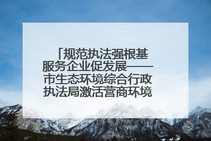 规范执法强根基 服务企业促发展——市生态环境综合行政执法局激活营商环境“绿色动能”