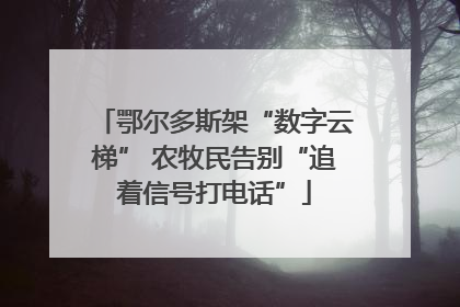 鄂尔多斯架“数字云梯” 农牧民告别“追着信号打电话”