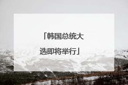 韩国总统大选即将举行