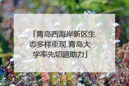 青岛西海岸新区生态多样重现 青岛大学率先切题助力