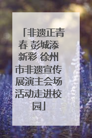 非遗正青春 彭城添新彩 徐州市非遗宣传展演主会场活动走进校园