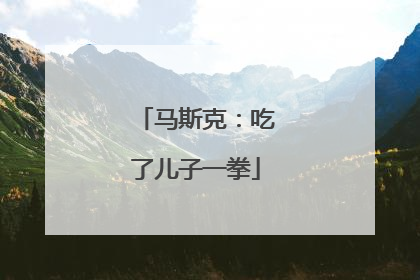 马斯克：吃了儿子一拳