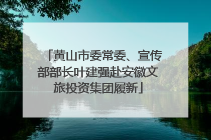 黄山市委常委、宣传部部长叶建强赴安徽文旅投资集团履新
