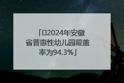 ﻿2024年安徽省普惠性幼儿园覆盖率为94.3%
