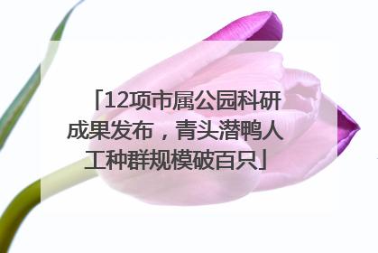 12项市属公园科研成果发布，青头潜鸭人工种群规模破百只
