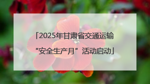 2025年甘肃省交通运输“安全生产月”活动启动