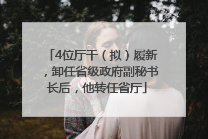4位厅干（拟）履新，卸任省级政府副秘书长后，他转任省厅