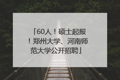 60人！硕士起报！郑州大学、河南师范大学公开招聘